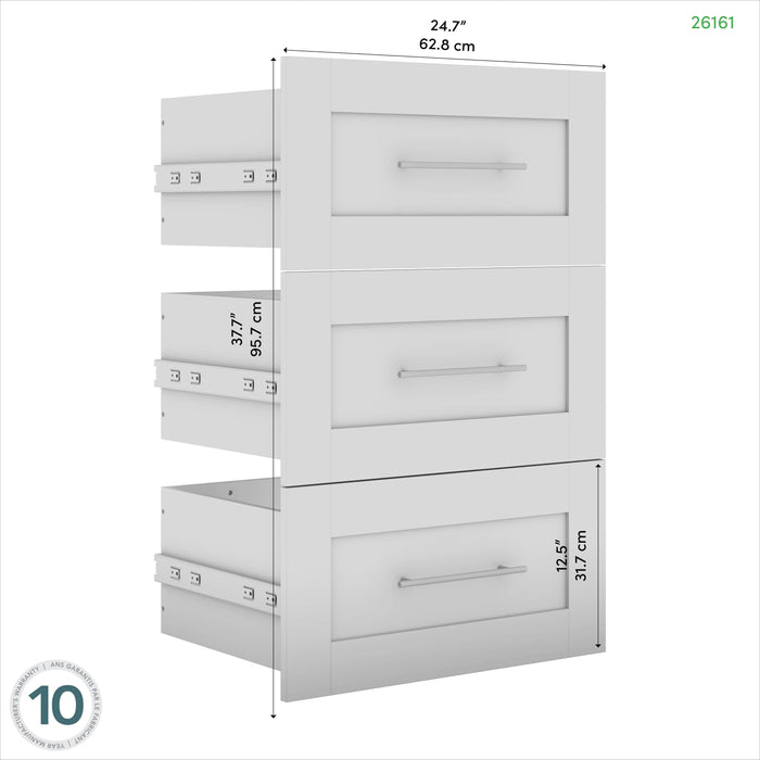 Bestar Storage Drawers Pur 3 Drawer Set for Pur 25W Storage Unit - Available in 7 Colors