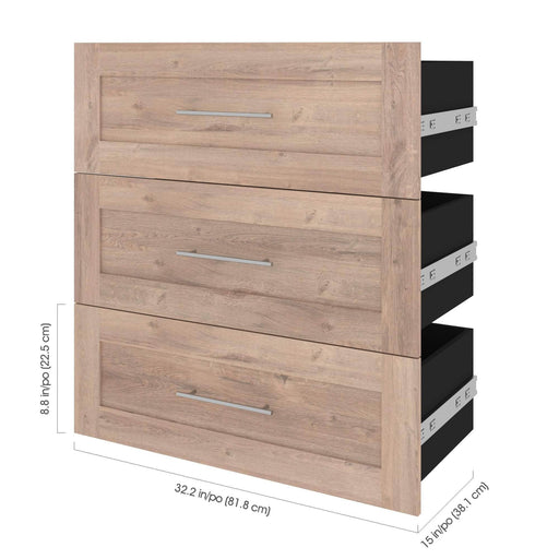 Bestar Storage Drawers Pur 3-Drawer Set for Pur 36” Closet Organizer - Available in 4 Colors