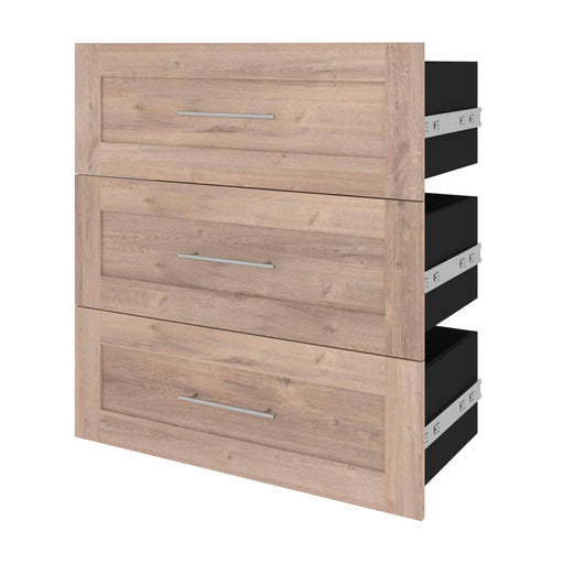 Bestar Storage Drawers Rustic Brown Pur 3-Drawer Set for Pur 36” Closet Organizer - Available in 4 Colors
