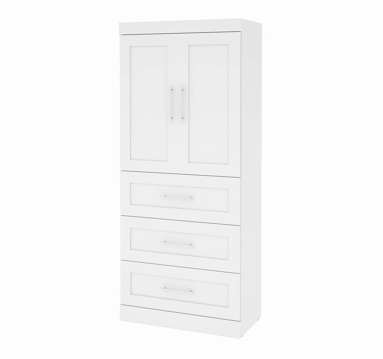 Bestar Wardrobe Pur 36W Wardrobe with 3 Drawers - Available in 2 Colors