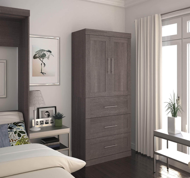 Bestar Wardrobe Pur 36W Wardrobe with 3 Drawers - Available in 2 Colors