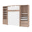 Bestar Cielo Full Murphy Bed with 2 Closet Organizers with Drawers (119W) in Rustic Brown & White