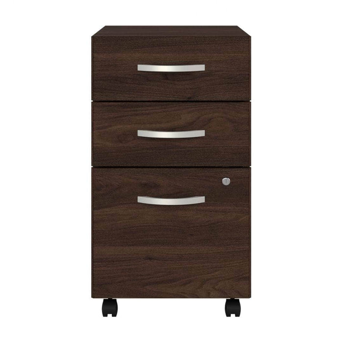 Pending - Bestar File Cabinet Black Walnut Zaniah 3 Drawer Mobile File Cabinet - Available in 3 Colors