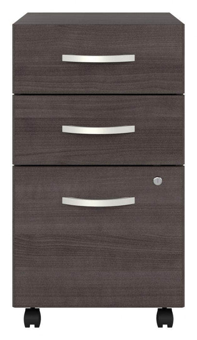 Pending - Bestar File Cabinet Storm Gray Zaniah 3 Drawer Mobile File Cabinet - Available in 3 Colors