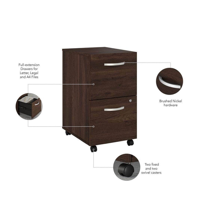 Pending - Bestar File Cabinet Zaniah 2 Drawer Mobile File Cabinet - Available in 3 Colors