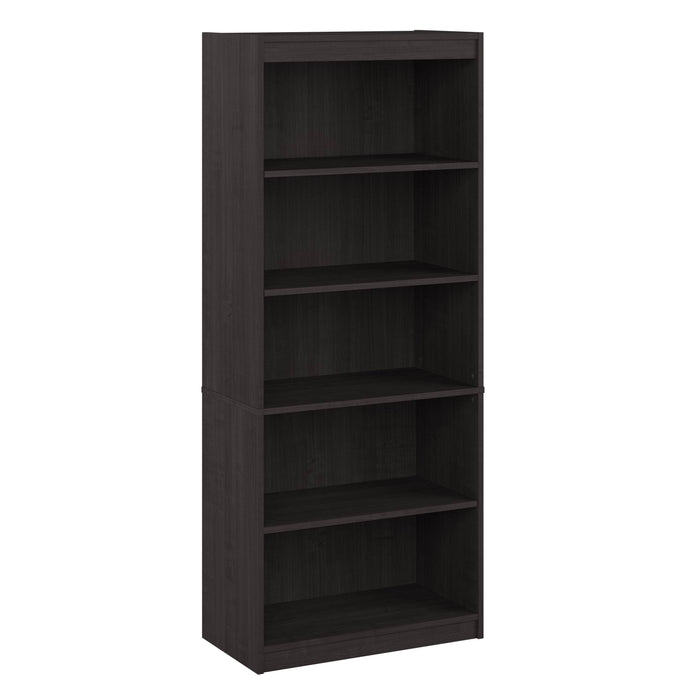 Pending - Bestar Bookcase Charcoal Maple Logan 30W 5 Shelf Bookcase - Available in 4 Colors