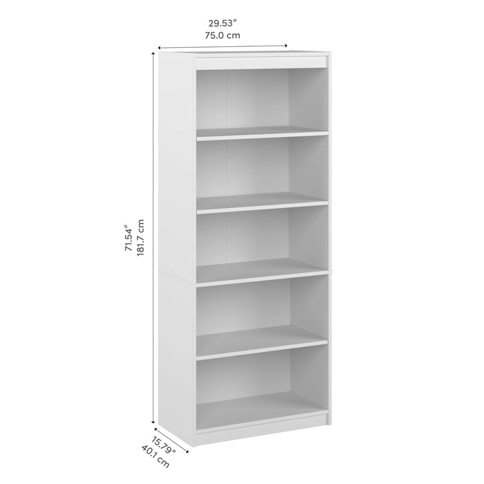 Pending - Bestar Bookcase Logan 30W 5 Shelf Bookcase - Available in 4 Colors