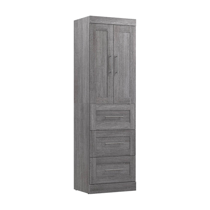 Pending - Bestar Closet Organizer Bark Gray Pur 25W Wardrobe with Drawers - Available in 7 Colors