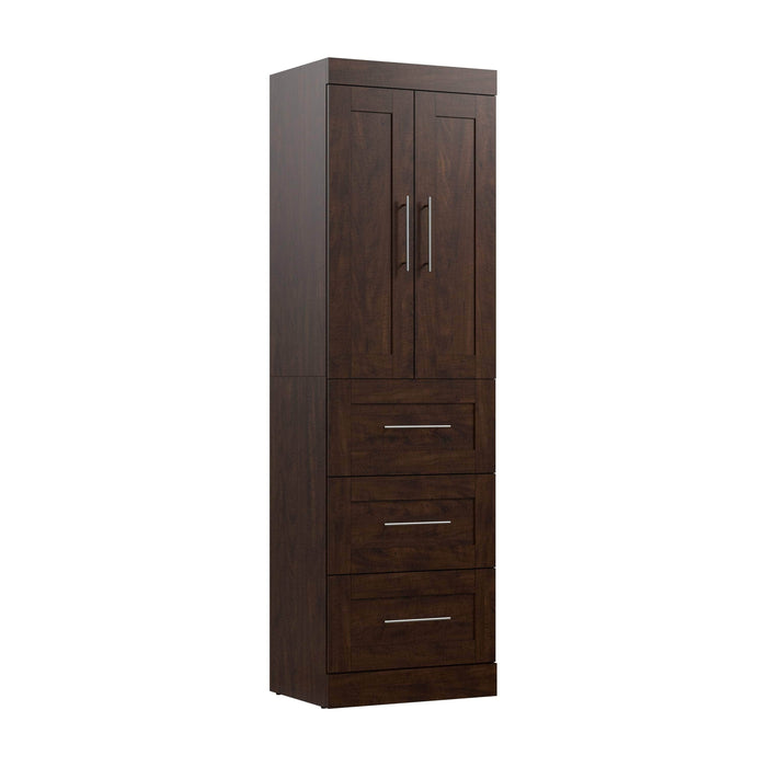 Pending - Bestar Closet Organizer Chocolate Pur 25W Wardrobe with Drawers - Available in 7 Colors