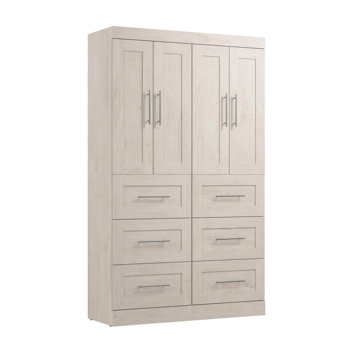 Pending - Bestar Closet Organizer Linen White Oak Pur 50W Closet Organization System with Drawers - Available in 7 Colors