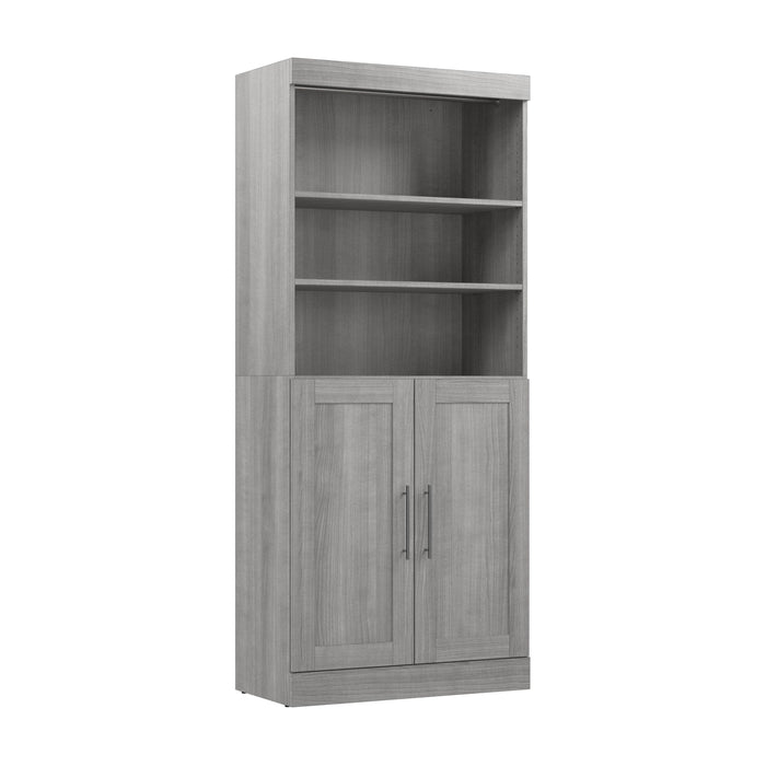 Pending - Bestar Closet Organizer Platinum Gray Pur 36W Closet Organizer with Doors - Available in 5 Colors