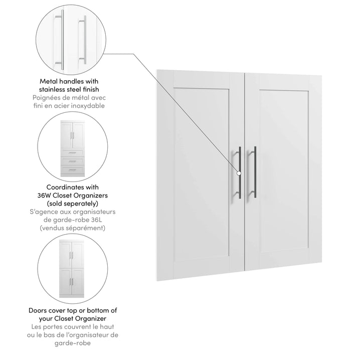 Pending - Bestar Closet Organizer Pur 2 Door Set For Pur 36W Closet Organizer - Available in 5 Colors