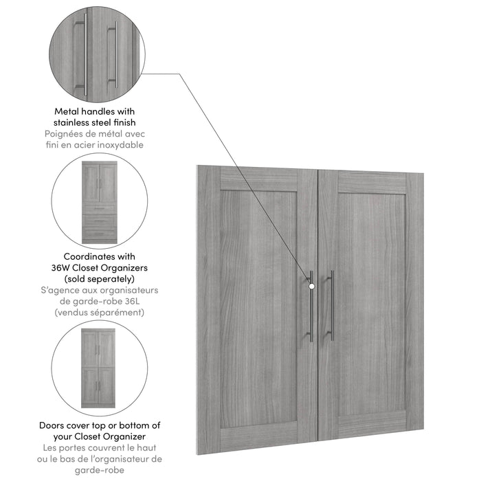 Pending - Bestar Closet Organizer Pur 2 Door Set For Pur 36W Closet Organizer - Available in 5 Colors