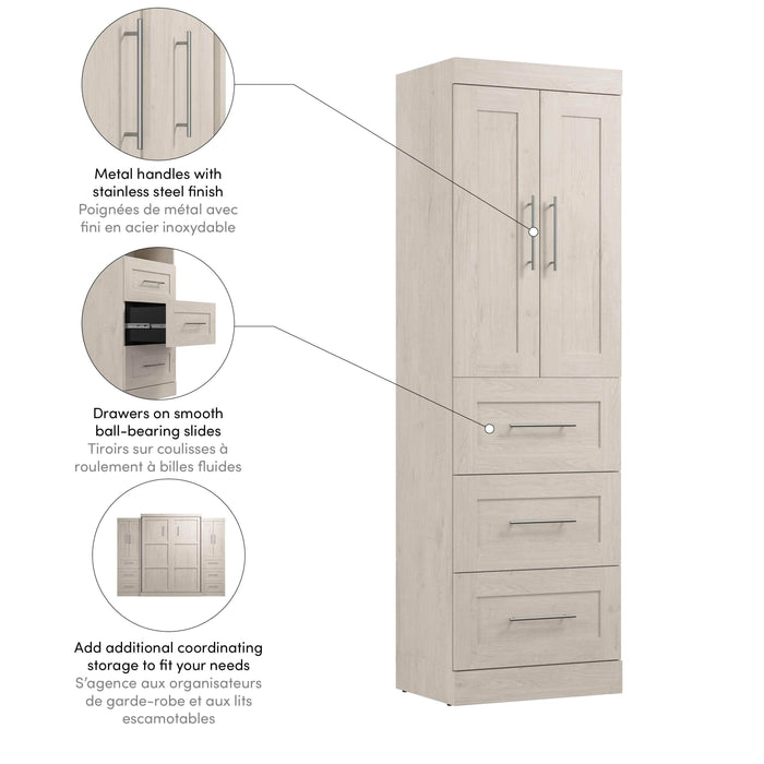 Pending - Bestar Closet Organizer Pur 25W Wardrobe with Drawers - Available in 7 Colors