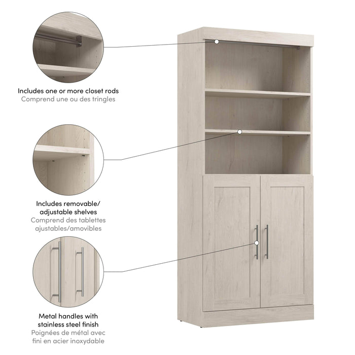 Pending - Bestar Closet Organizer Pur 36W Closet Organizer with Doors - Available in 5 Colors