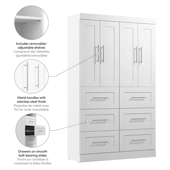 Pending - Bestar Closet Organizer Pur 50W Closet Organization System with Drawers - Available in 7 Colors