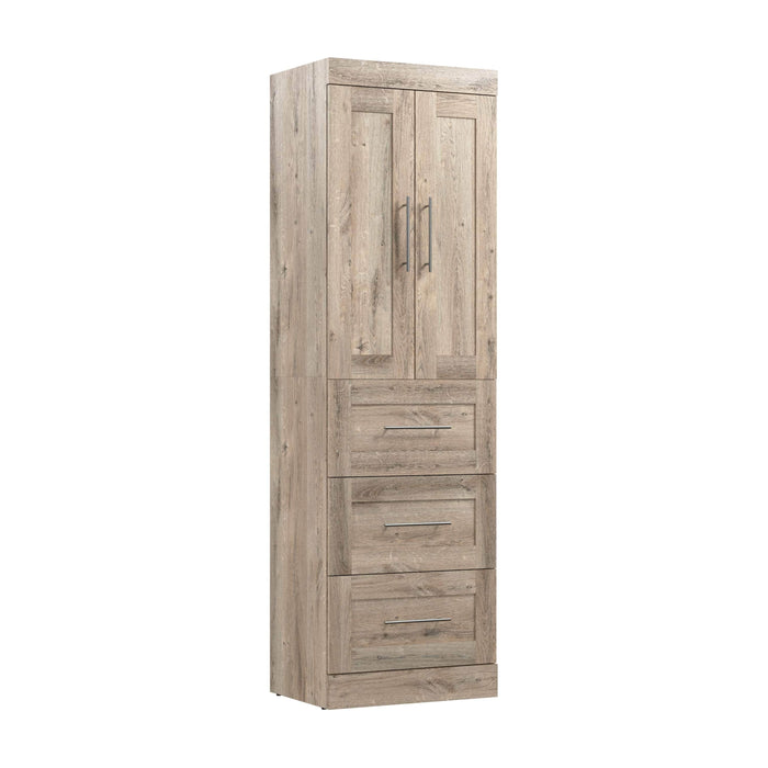 Pending - Bestar Closet Organizer Rustic Brown Pur 25W Wardrobe with Drawers - Available in 7 Colors