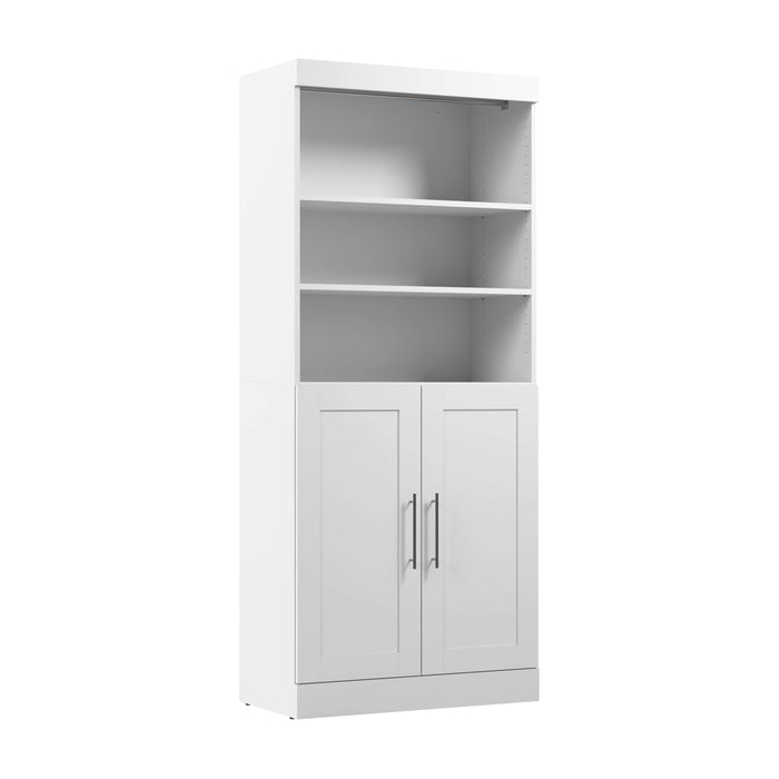 Pending - Bestar Closet Organizer White Pur 36W Closet Organizer with Doors - Available in 5 Colors