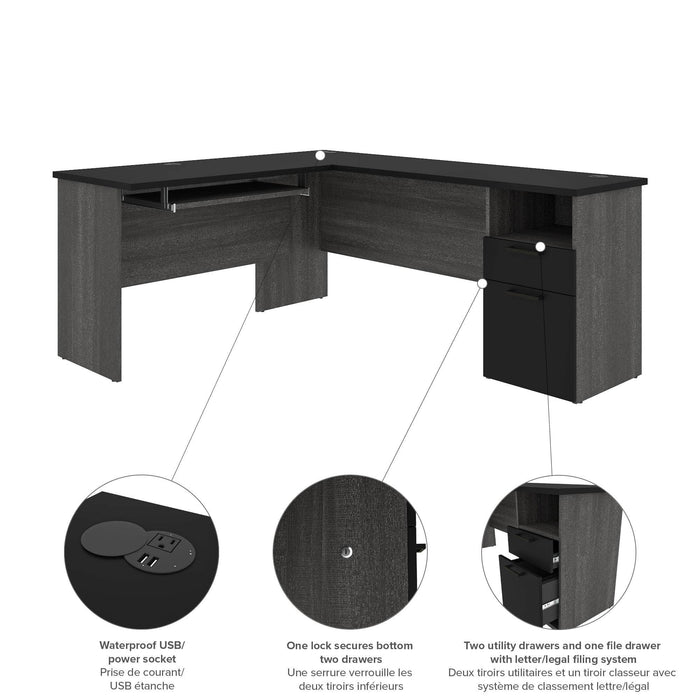 Pending - Bestar Desk Norma 71W L-Shaped Desk - Available in 2 Colors