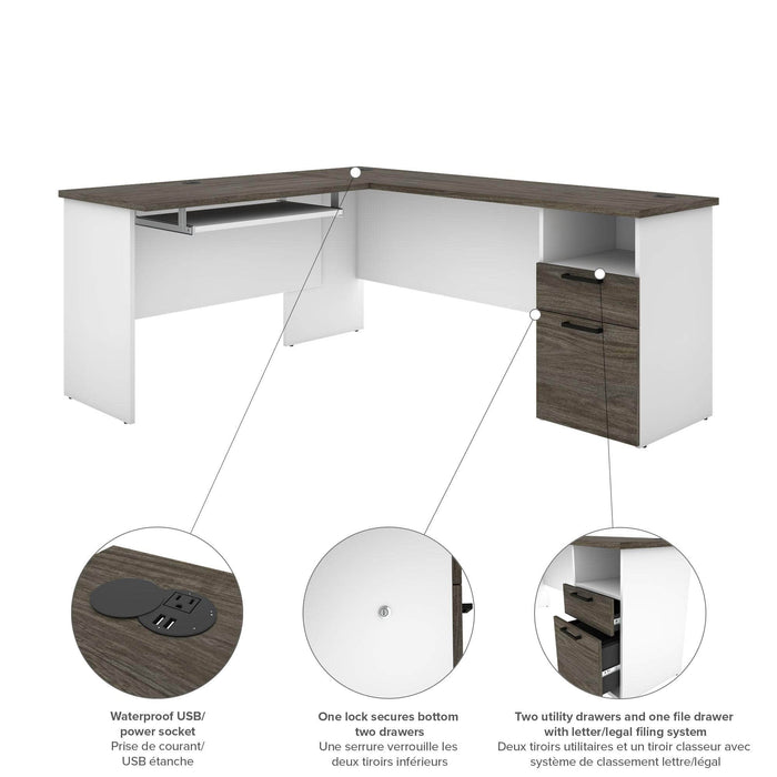 Pending - Bestar Desk Norma 71W L-Shaped Desk - Available in 2 Colors