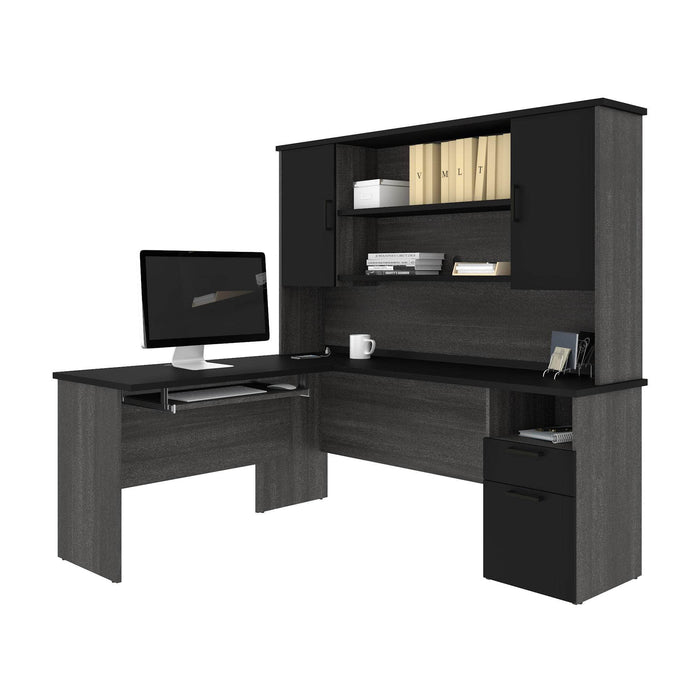 Pending - Bestar Desk Norma 71W L-Shaped Desk with Hutch - Available in 2 Colors