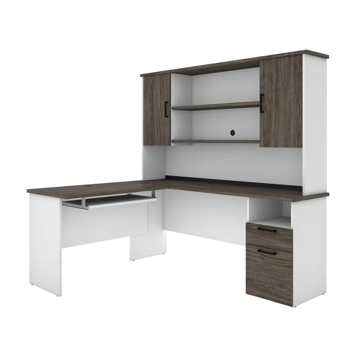 Pending - Bestar Desk Norma 71W L-Shaped Desk with Hutch - Available in 2 Colors