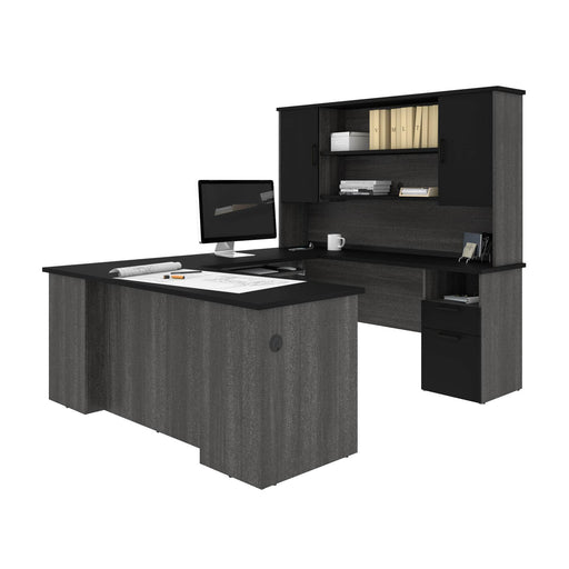 Pending - Bestar Desk Norma 71W U Or L-Shaped Executive Desk with Hutch - Available in 2 Colors