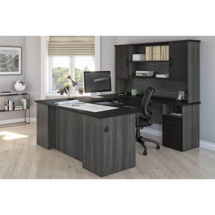 Pending - Bestar Desk Norma 71W U Or L-Shaped Executive Desk with Hutch - Available in 2 Colors