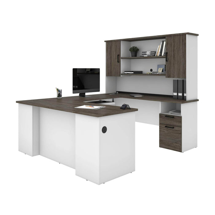 Pending - Bestar Desk Norma 71W U Or L-Shaped Executive Desk with Hutch - Available in 2 Colors