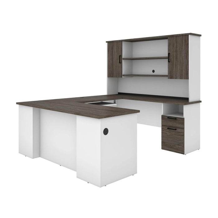 Pending - Bestar Desk Norma 71W U Or L-Shaped Executive Desk with Hutch - Available in 2 Colors