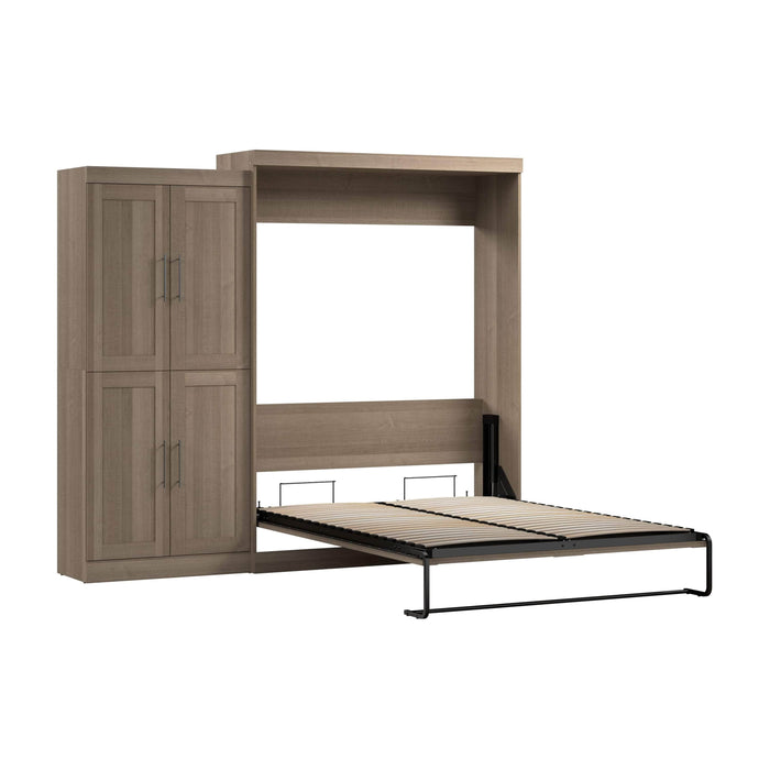 Pending - Bestar Murphy Wall Bed Ash Gray Pur Murphy Bed with Wardrobe (101W) - Available in 5 Colors