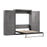 Pending - Bestar Murphy Wall Bed Bark Gray Pur Murphy Bed with Wardrobes (136W) - Available in 5 Colors