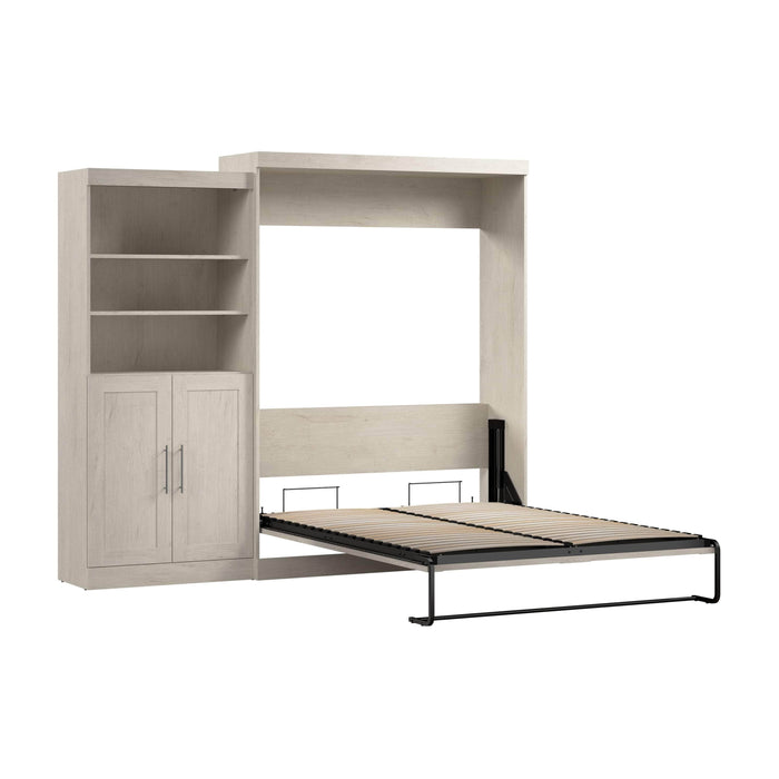 Pending - Bestar Murphy Wall Bed Linen White Oak Pur  Murphy Bed and Closet Organizer with Doors (101W) - Available in 5 Colors