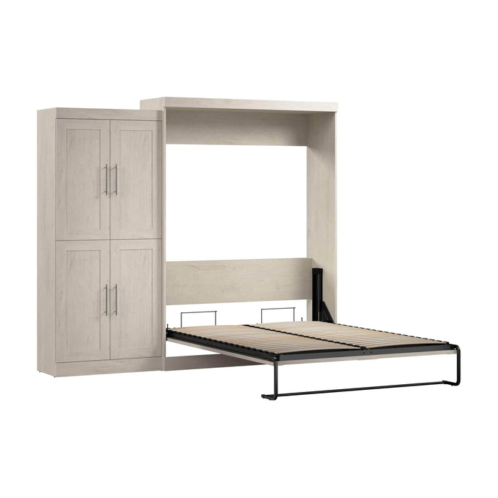 Pending - Bestar Murphy Wall Bed Linen White Oak Pur Murphy Bed with Wardrobe (101W) - Available in 5 Colors