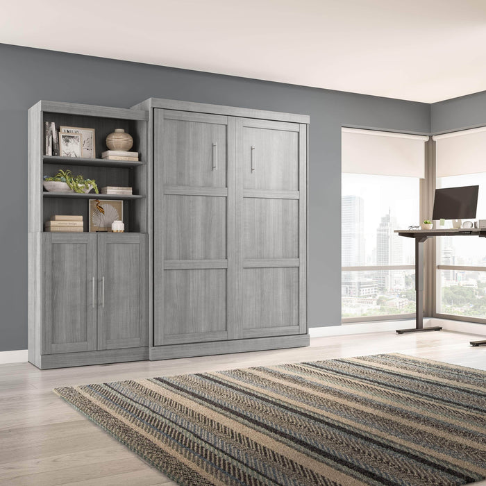 Pending - Bestar Murphy Wall Bed Pur  Murphy Bed and Closet Organizer with Doors (101W) - Available in 5 Colors