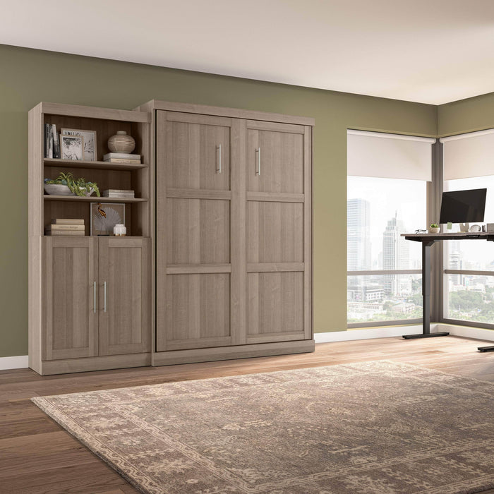 Pending - Bestar Murphy Wall Bed Pur  Murphy Bed and Closet Organizer with Doors (101W) - Available in 5 Colors