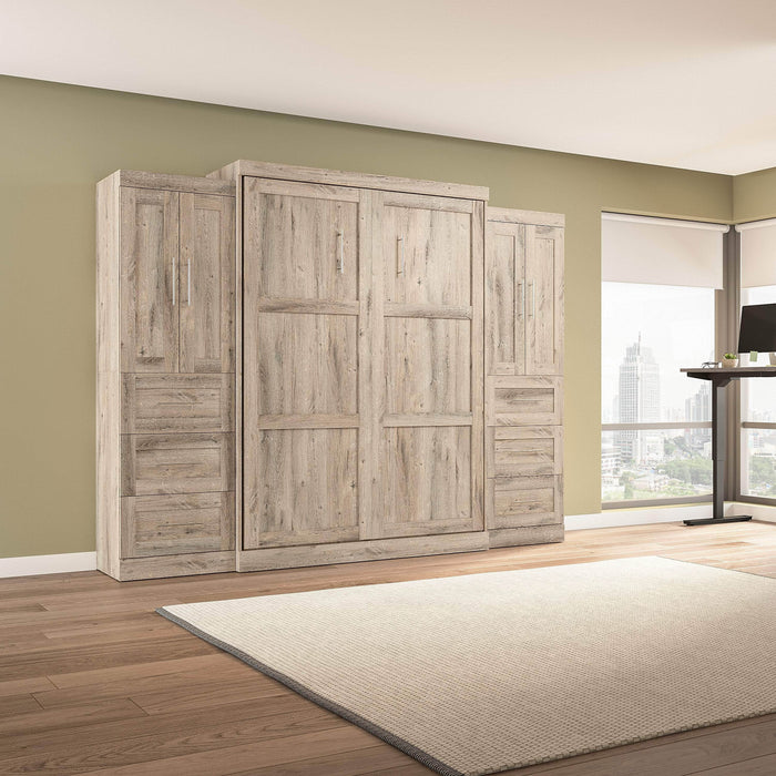 Pending - Bestar Murphy Wall Bed Pur Murphy Bed with Closet Storage Cabinets (115W) - Available in 7 Colors