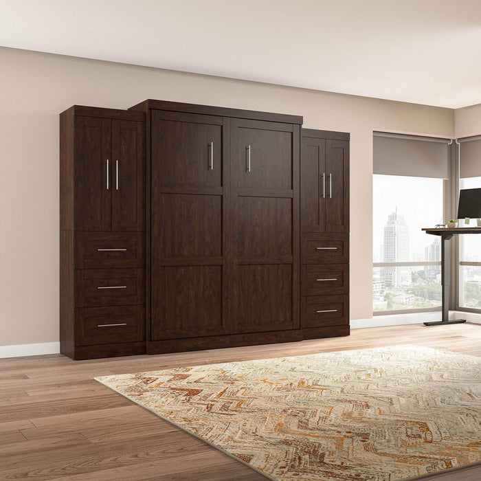 Pending - Bestar Murphy Wall Bed Pur Murphy Bed with Closet Storage Cabinets (115W) - Available in 7 Colors