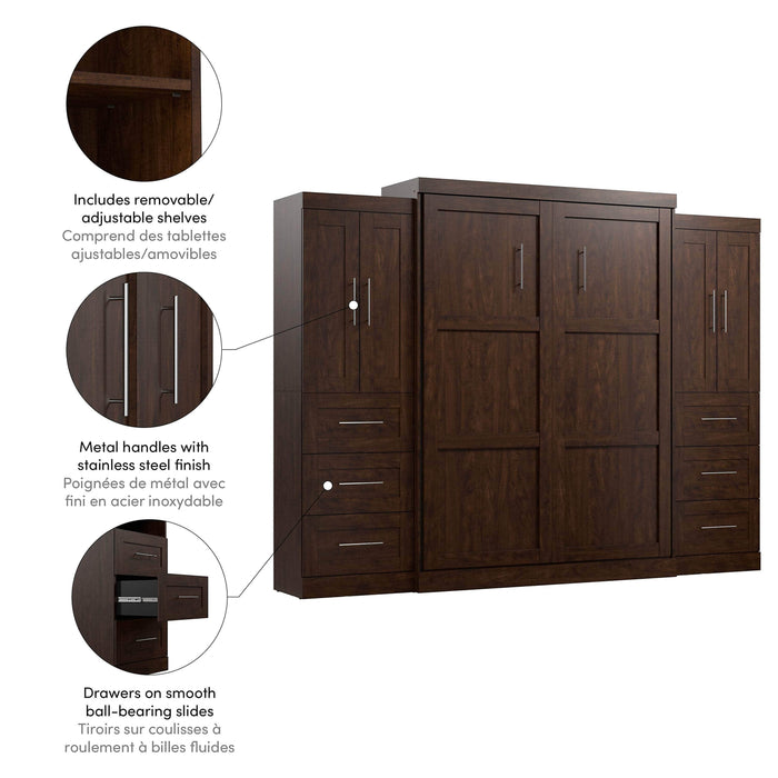 Pending - Bestar Murphy Wall Bed Pur Murphy Bed with Closet Storage Cabinets (115W) - Available in 7 Colors