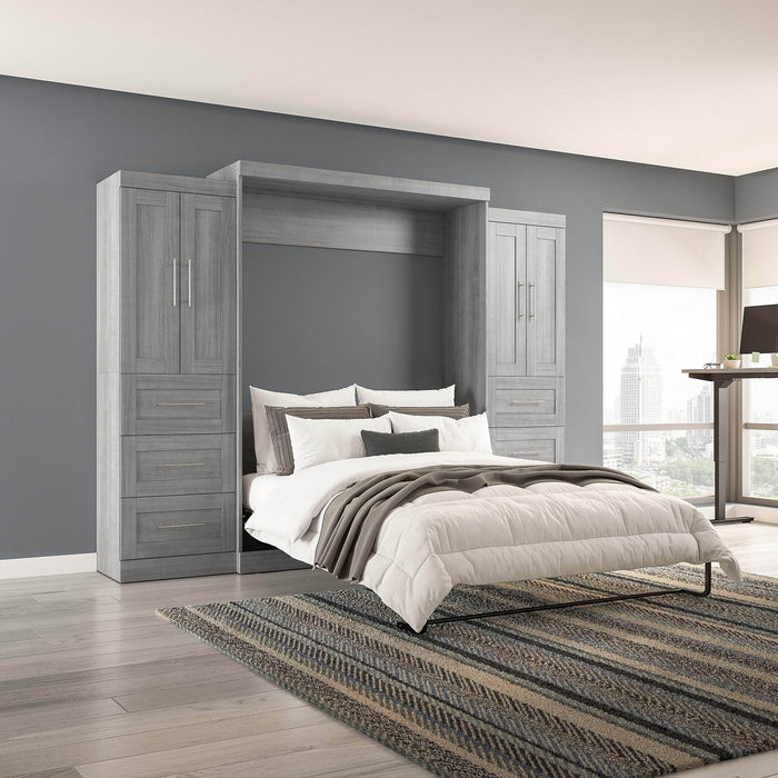 Pending - Bestar Murphy Wall Bed Pur  Murphy Bed with Closet Storage Cabinets (115W) - Available in 7 Colors