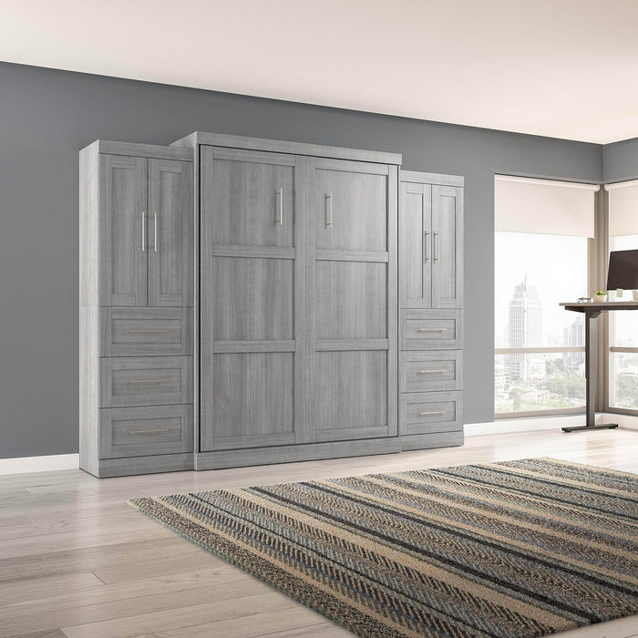 Pending - Bestar Murphy Wall Bed Pur  Murphy Bed with Closet Storage Cabinets (115W) - Available in 7 Colors