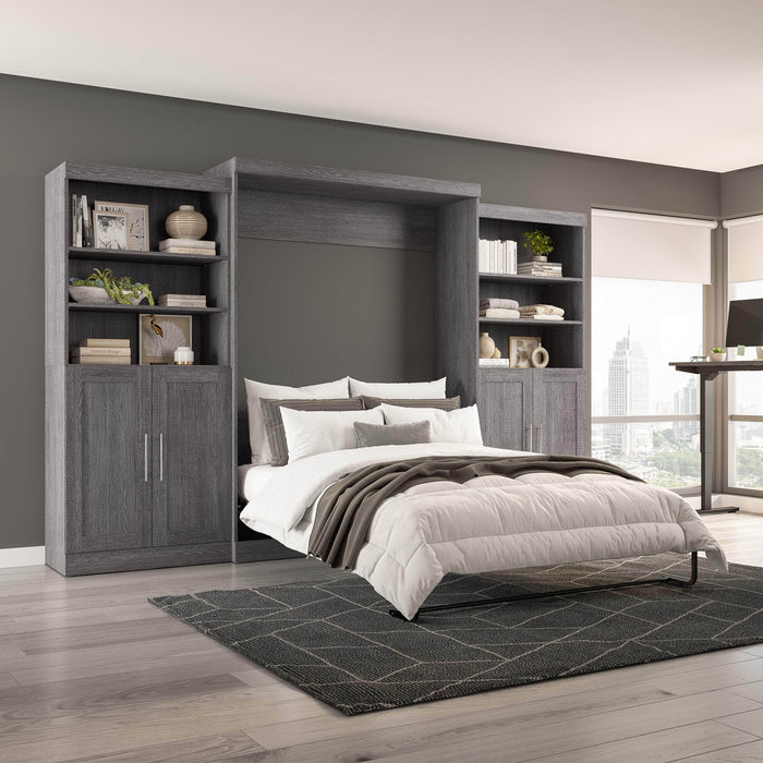 Pending - Bestar Murphy Wall Bed Pur  Murphy Bed with Closet Storage Organizers (136W) - Available in 5 Colors