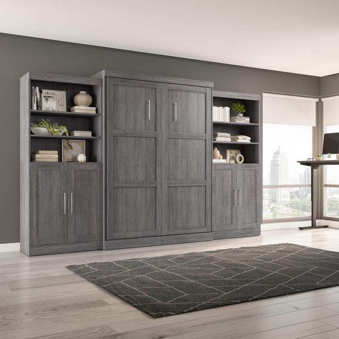 Pending - Bestar Murphy Wall Bed Pur  Murphy Bed with Closet Storage Organizers (136W) - Available in 5 Colors