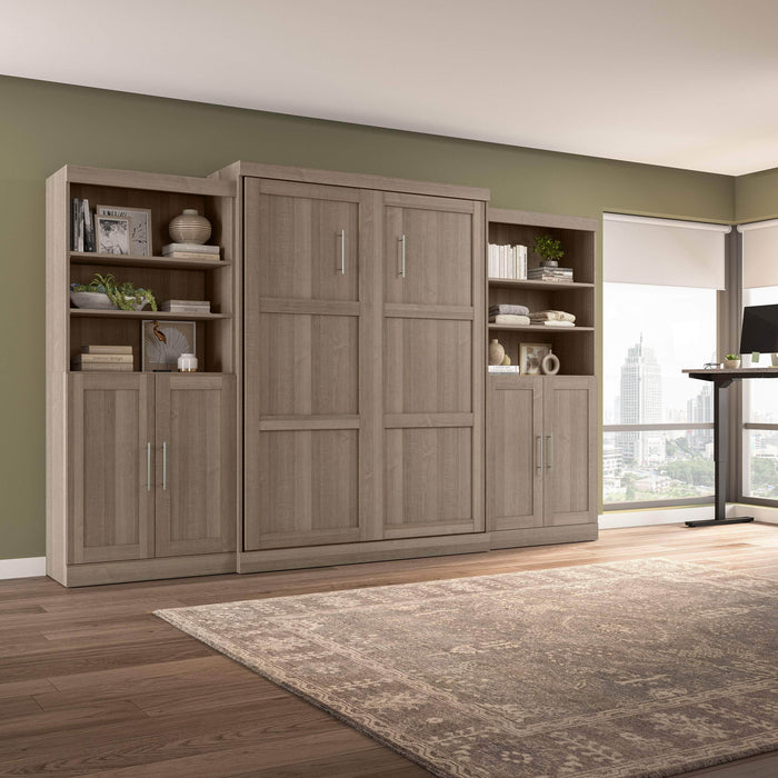 Pending - Bestar Murphy Wall Bed Pur  Murphy Bed with Closet Storage Organizers (136W) - Available in 5 Colors