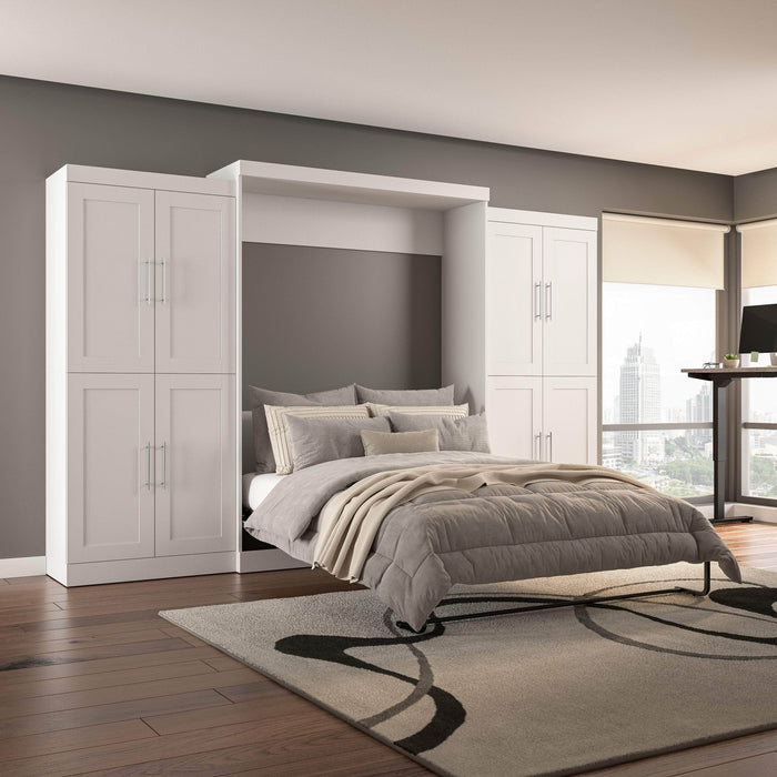 Pending - Bestar Murphy Wall Bed Pur Murphy Bed with Storage Cabinets (136W) - Available in 5 Colors