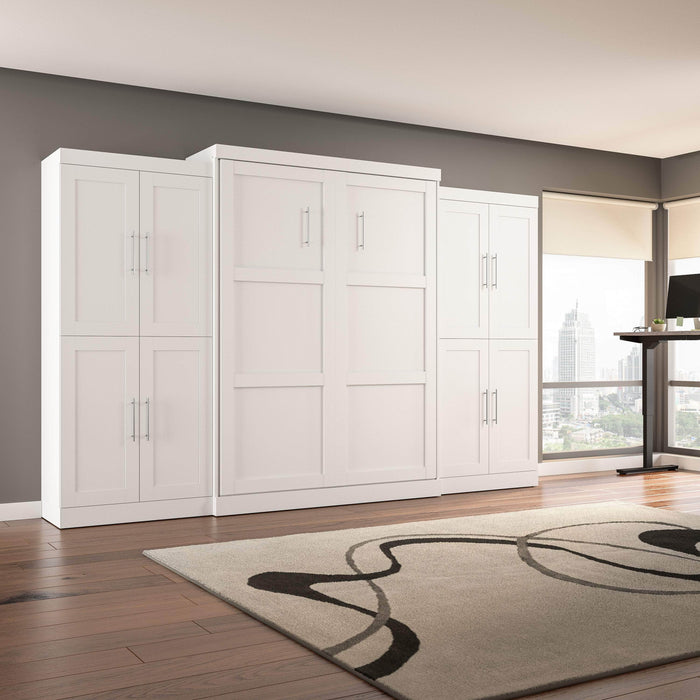 Pending - Bestar Murphy Wall Bed Pur Murphy Bed with Storage Cabinets (136W) - Available in 5 Colors