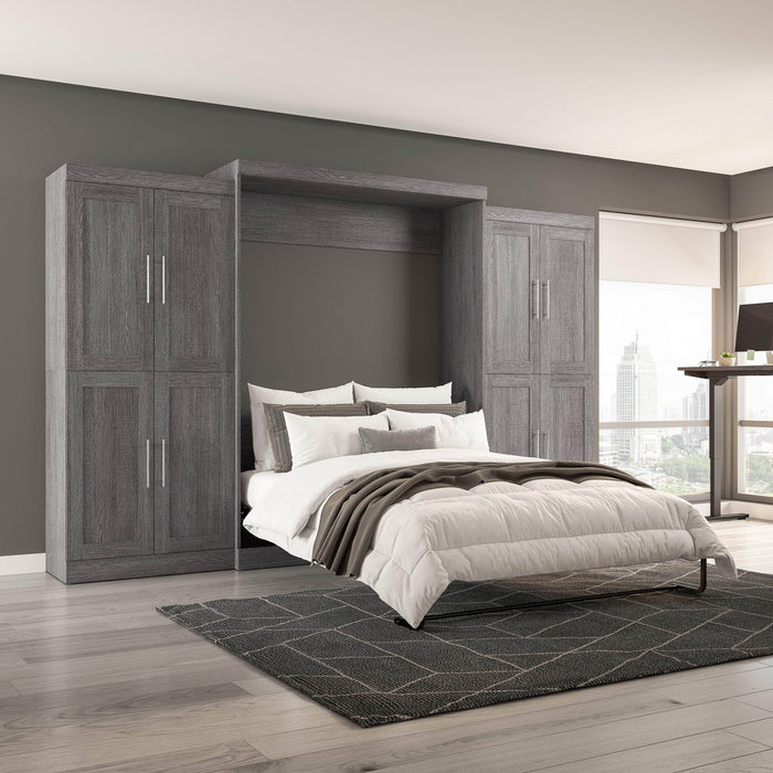 Pending - Bestar Murphy Wall Bed Pur Murphy Bed with Storage Cabinets (136W) - Available in 5 Colors