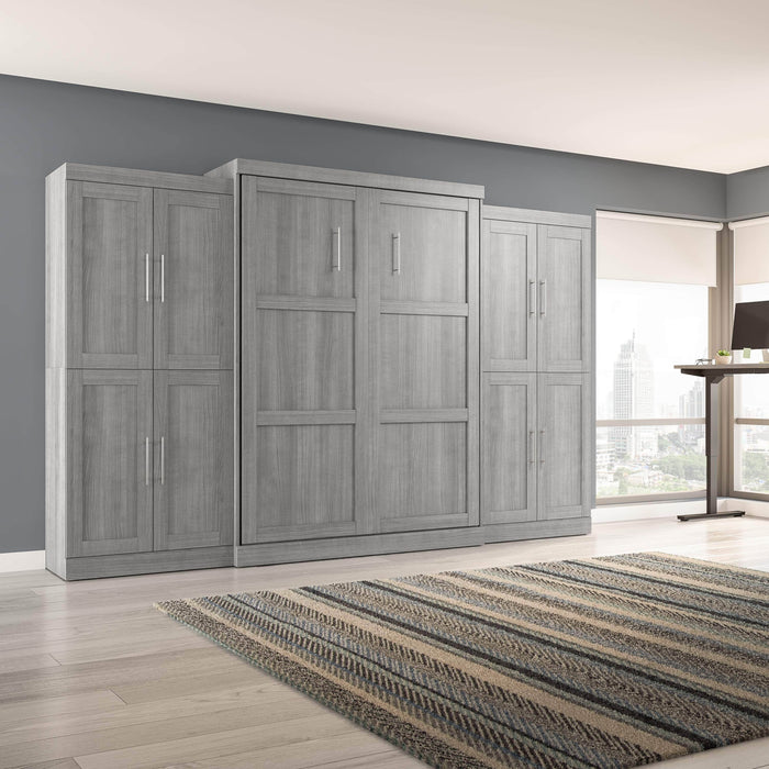 Pending - Bestar Murphy Wall Bed Pur Murphy Bed with Storage Cabinets (136W) - Available in 5 Colors