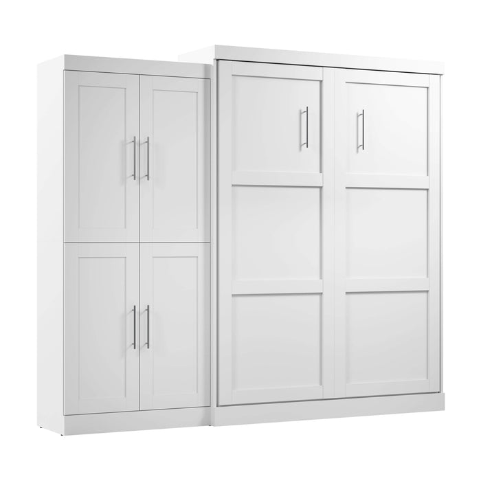 Pending - Bestar Murphy Wall Bed Pur  Murphy Bed with Wardrobe (101W) - Available in 5 Colors