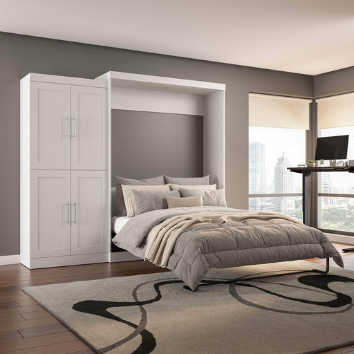 Pending - Bestar Murphy Wall Bed Pur  Murphy Bed with Wardrobe (101W) - Available in 5 Colors